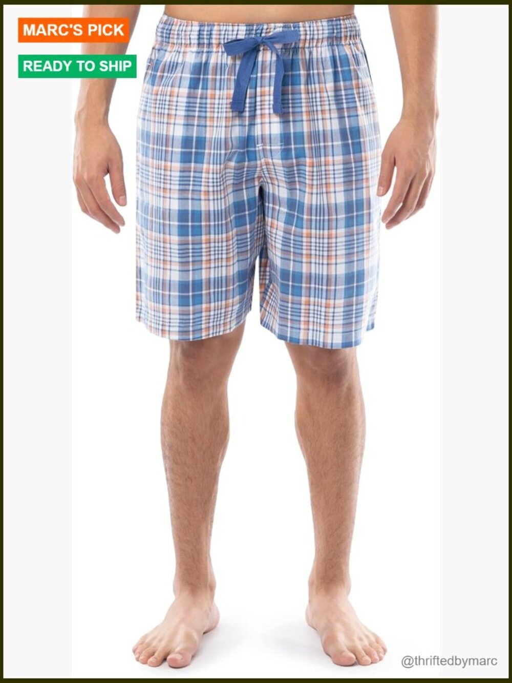 Men's Poplin Sleep Shorts Relaxed Fit Drawstring Pajama Bottoms Medium